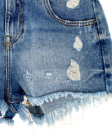 Short en denim destroyed