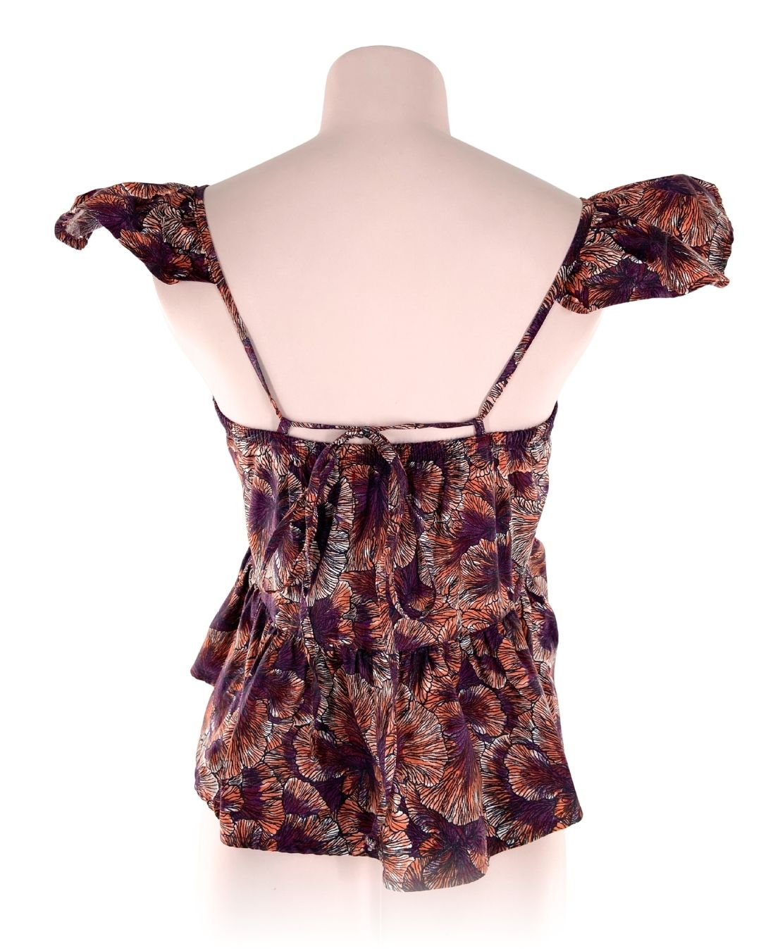 Blusa con vuelo en tiras print