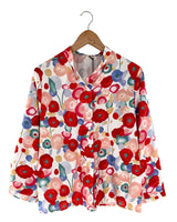 Camisa cuello mao print flores