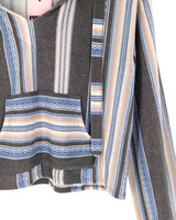 Saco tejido a rayas con capota