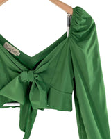 Blusa manga larga anudada