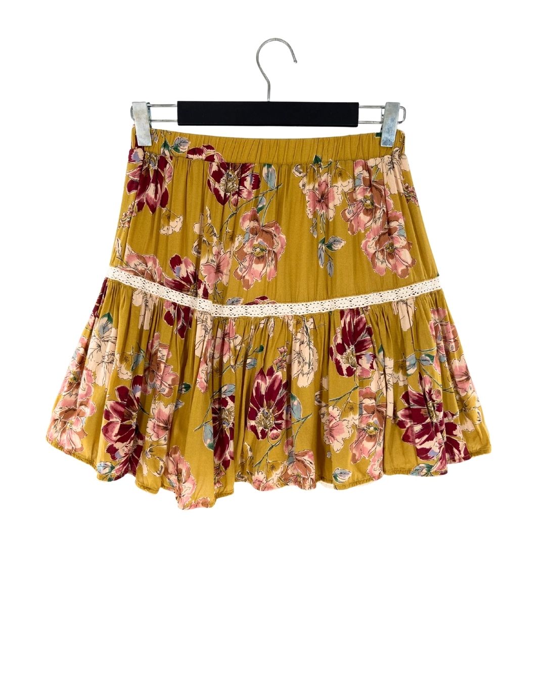 Falda mini encauchada print