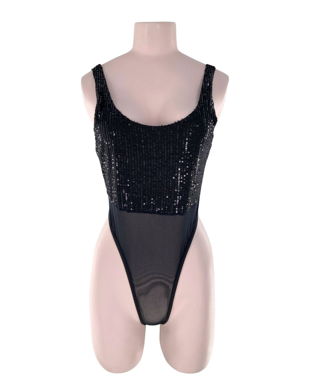 Body en lentejuelas tiro alto