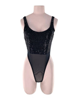 Body en lentejuelas tiro alto