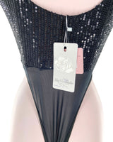 Body en lentejuelas tiro alto