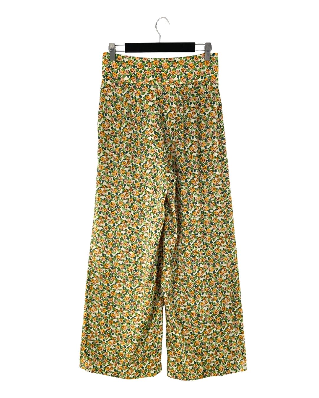 Pantalon palazzo anudado print