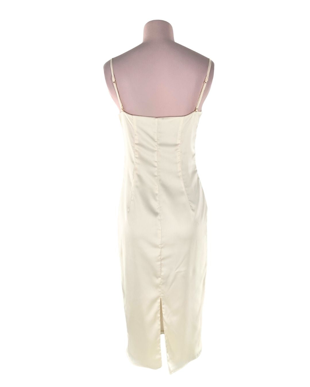 Maxi vestido satinado de tiras