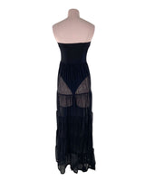 Vestido strapless en mesh