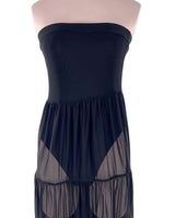 Vestido strapless en mesh
