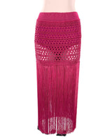 Falda en macrame con flecos