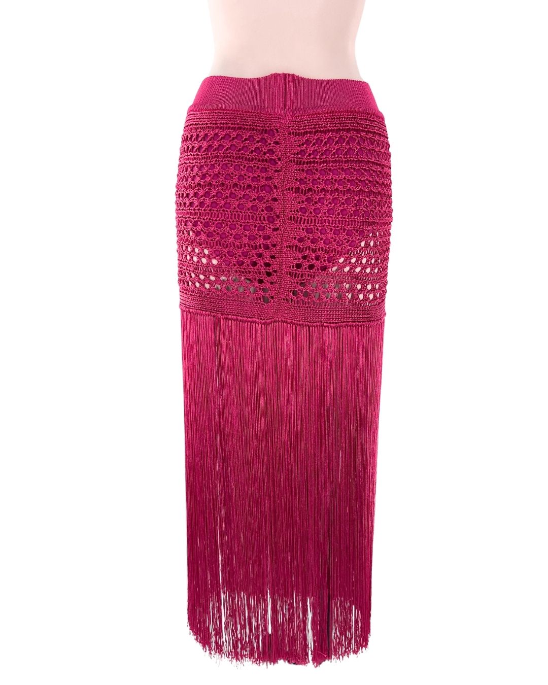 Falda en macrame con flecos