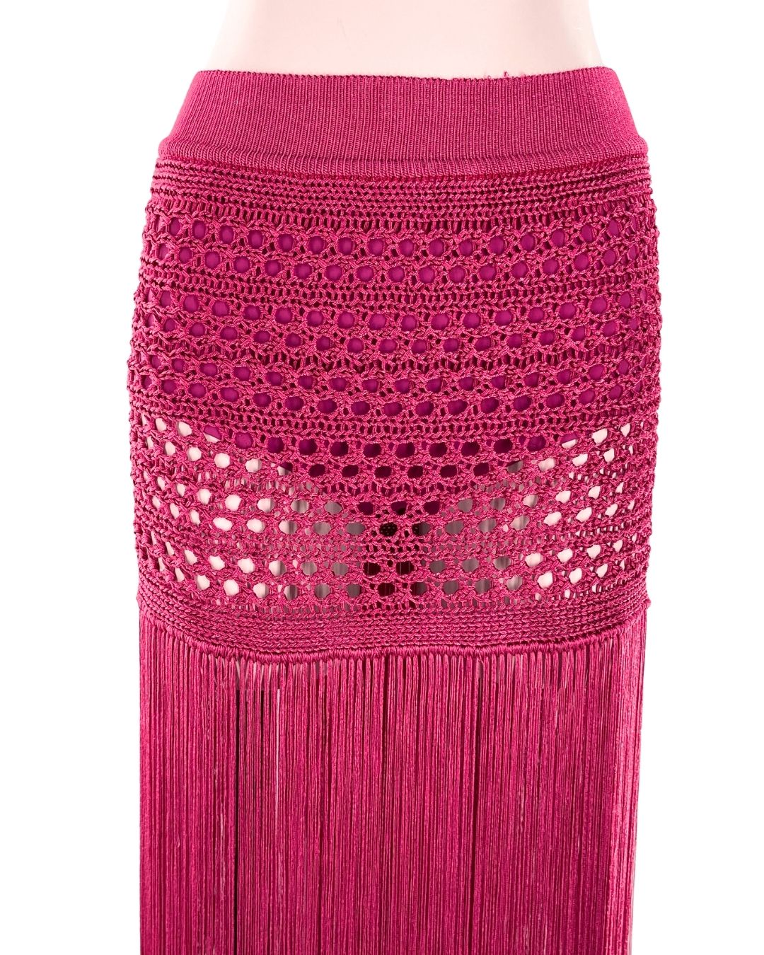 Falda en macrame con flecos