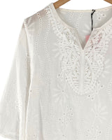 Blusa en ojalillo mangas 3/4