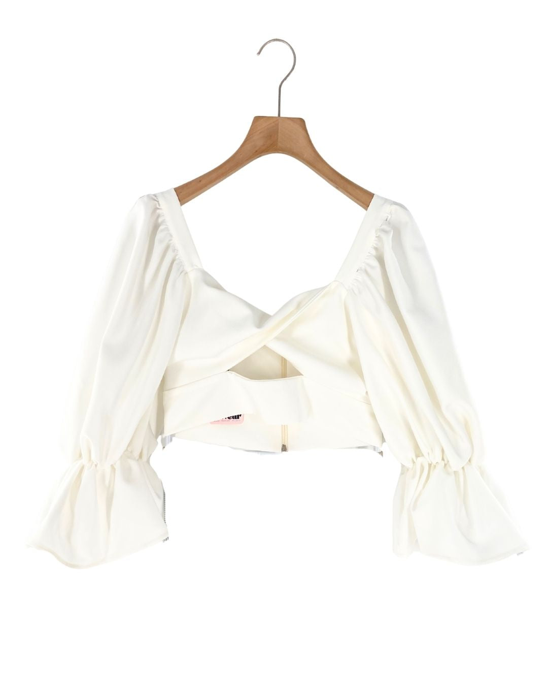 Blusa crop manga larga cruzada