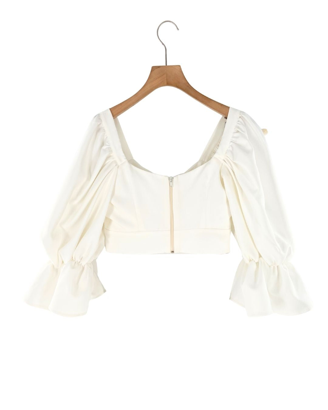 Blusa crop manga larga cruzada