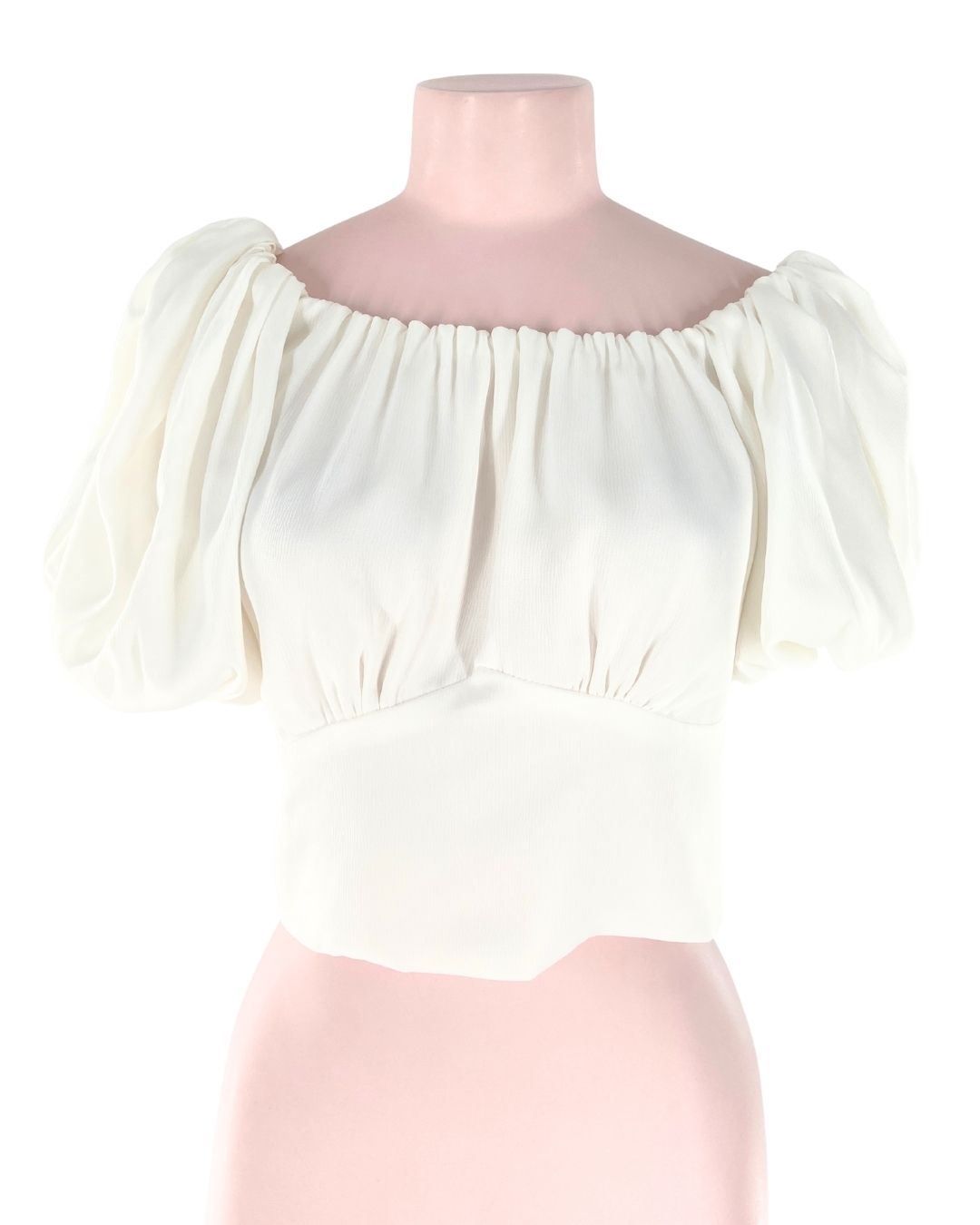 Blusa satinada manga globo