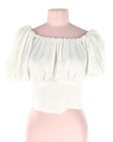 Blusa satinada manga globo