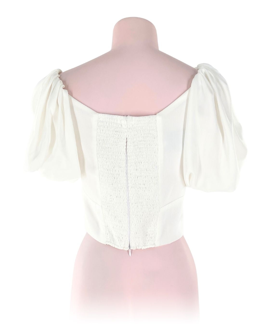 Blusa satinada manga globo