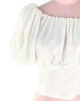 Blusa satinada manga globo