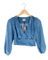 Blusa efecto denim crop