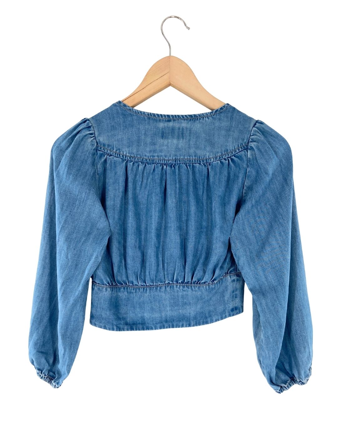 Blusa efecto denim crop