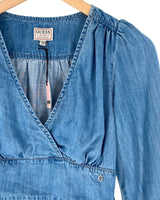 Blusa efecto denim crop