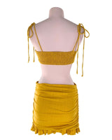 Set crop y falda en lino