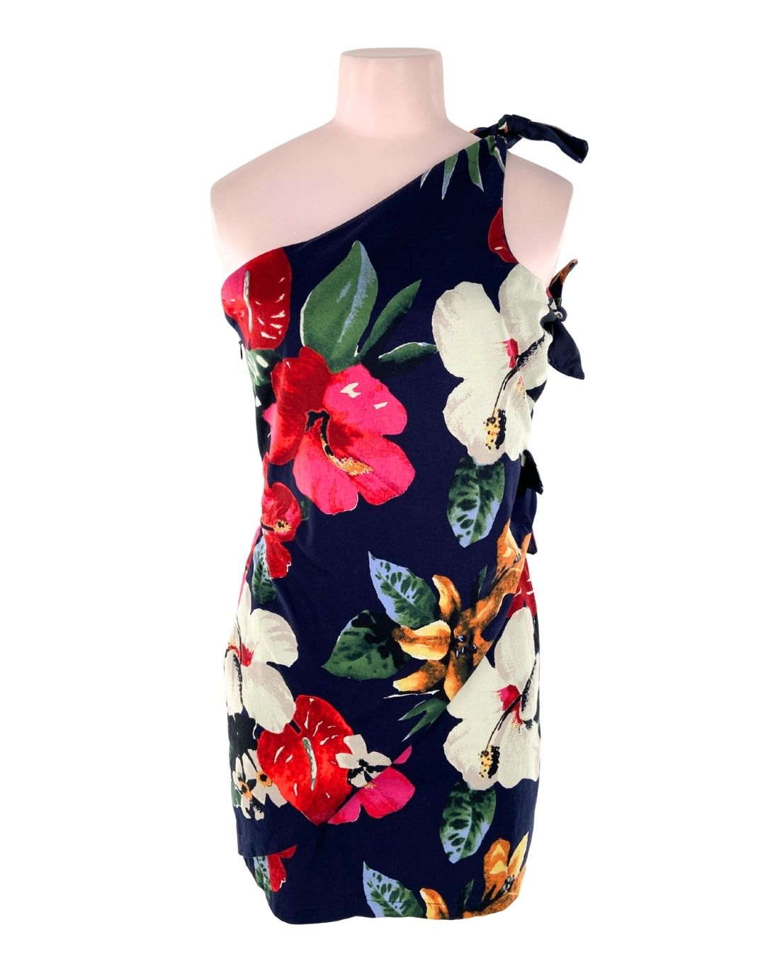 Vestido one shoulder print