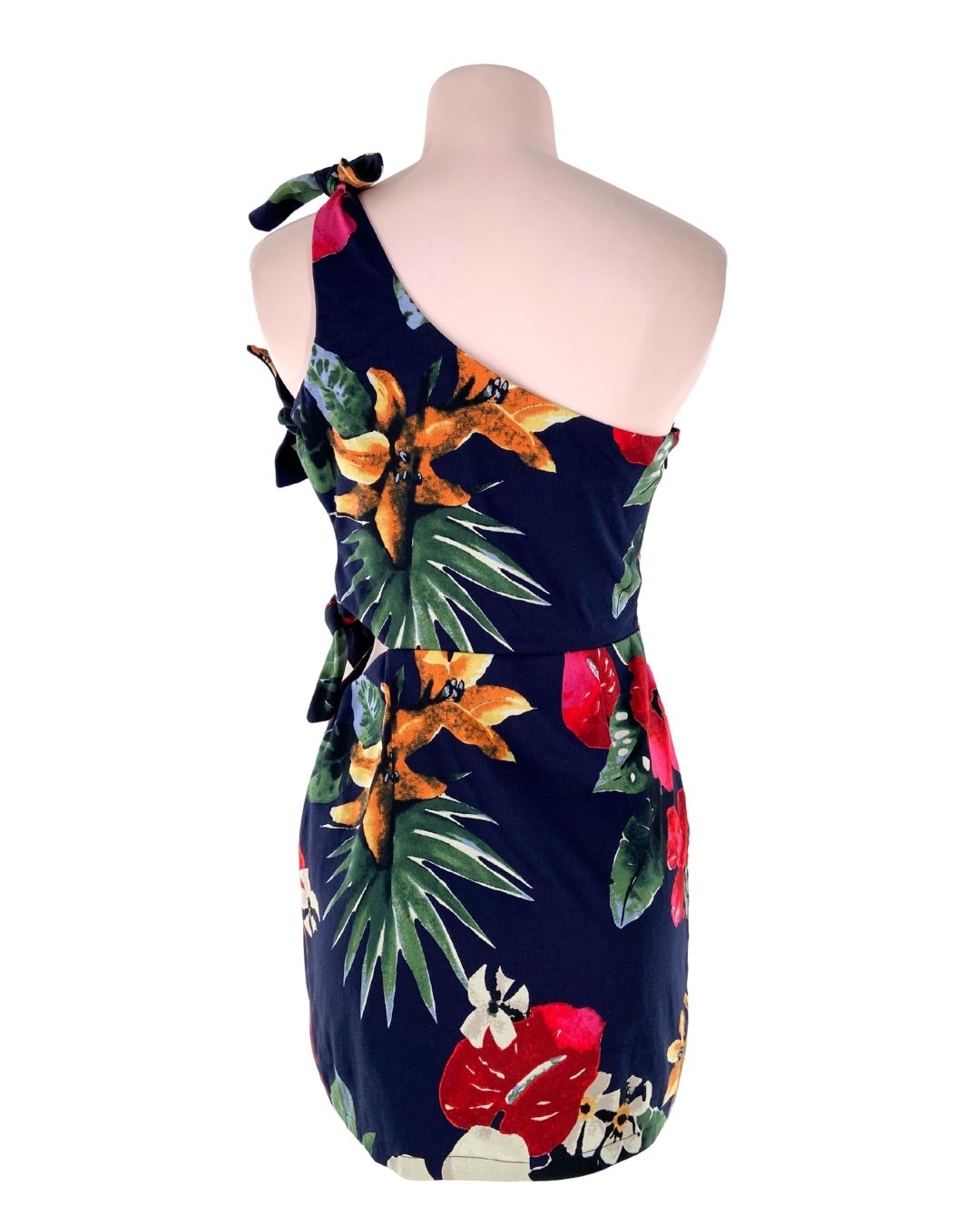 Vestido one shoulder print