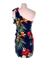 Vestido one shoulder print