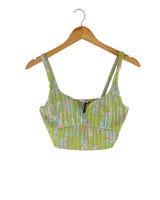 Croptop plisado print flores