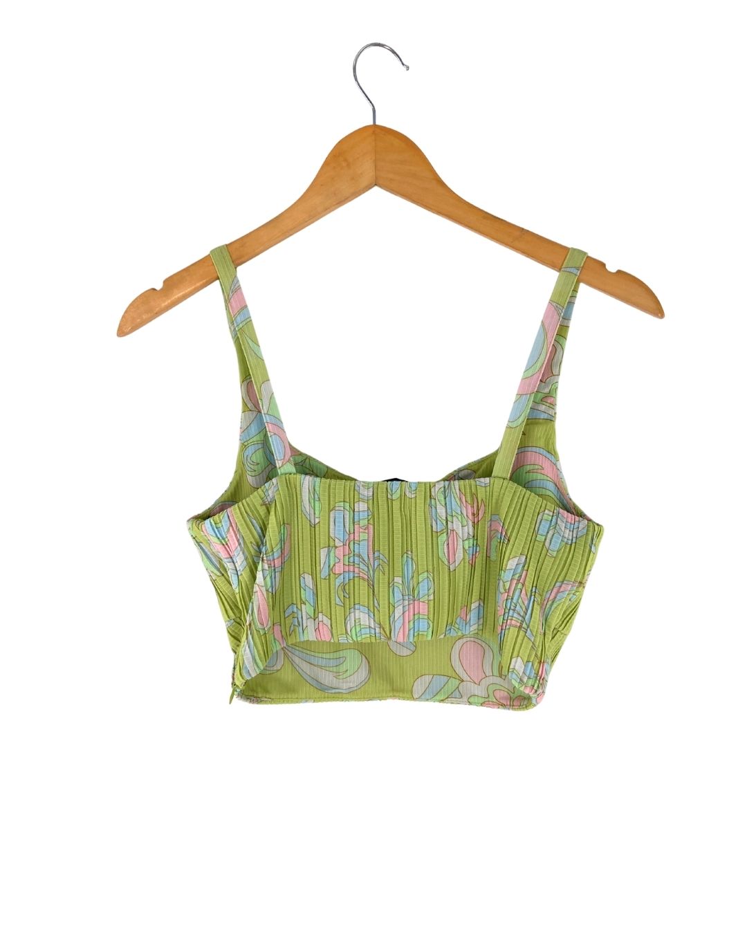 Croptop plisado print flores