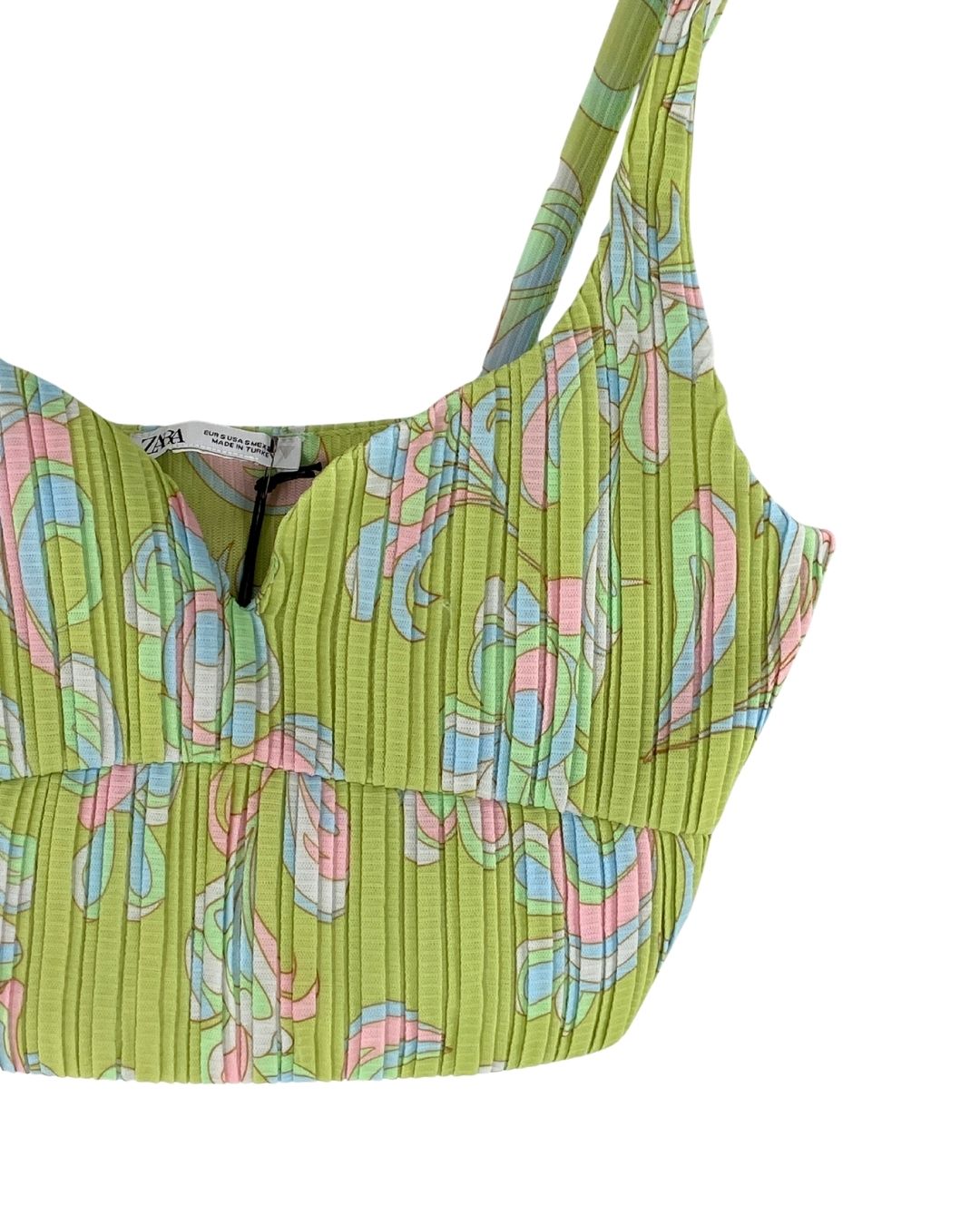 Croptop plisado print flores