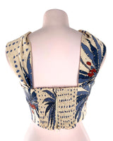 Blusa crop cruzada print