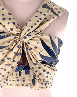 Blusa crop cruzada print