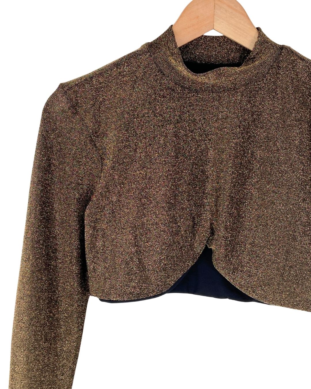 Saco crop manga larga
