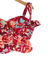 Crop top de tiras print flores