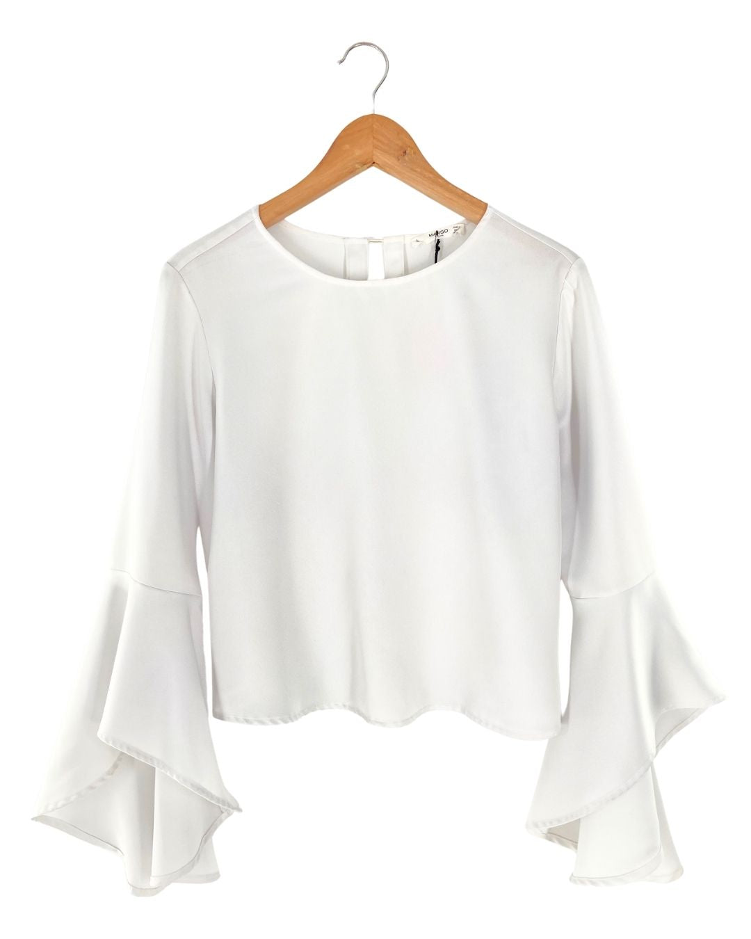 Blusa satinada manga campana