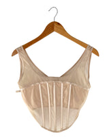 Blusa crop de tiras en mesh