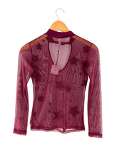 Blusa manga larga en mesh