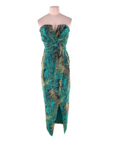 Maxi vestido strapless print