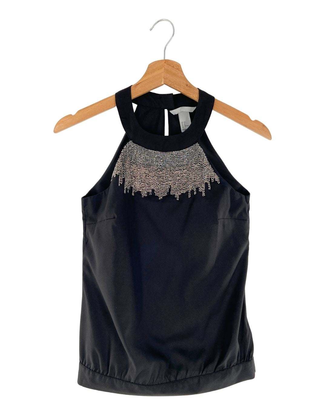 Blusa cuello halter recamado