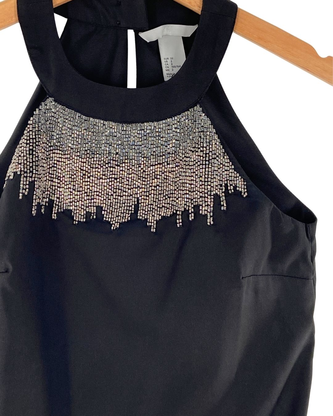 Blusa cuello halter recamado