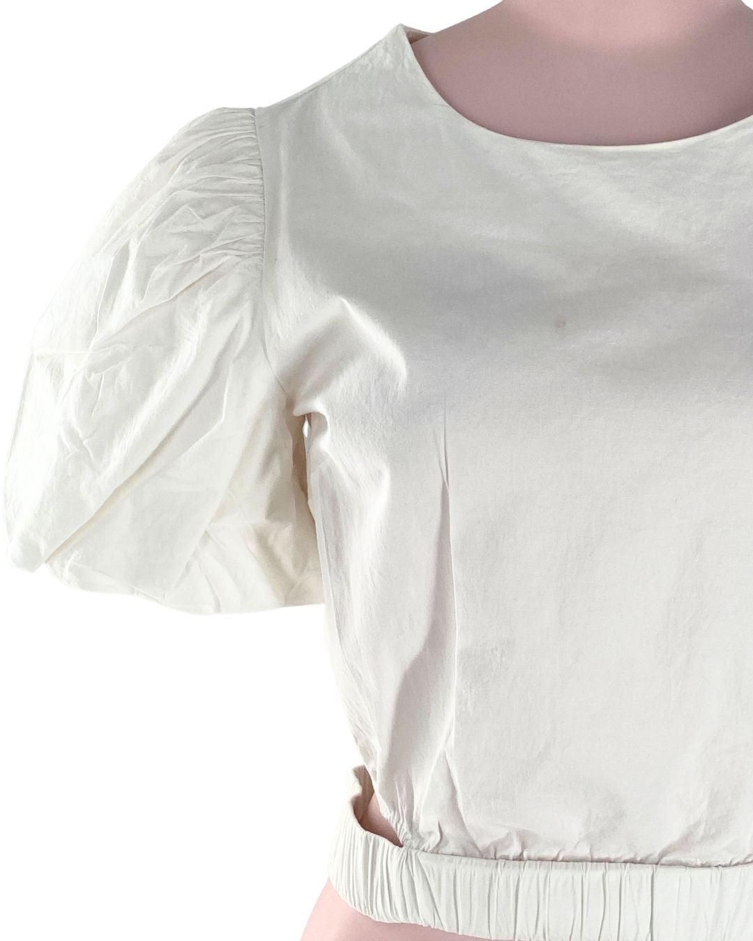 Blusa manga globo encauchada