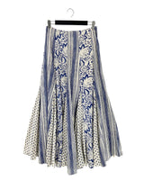 Maxi falda amplia print rayas