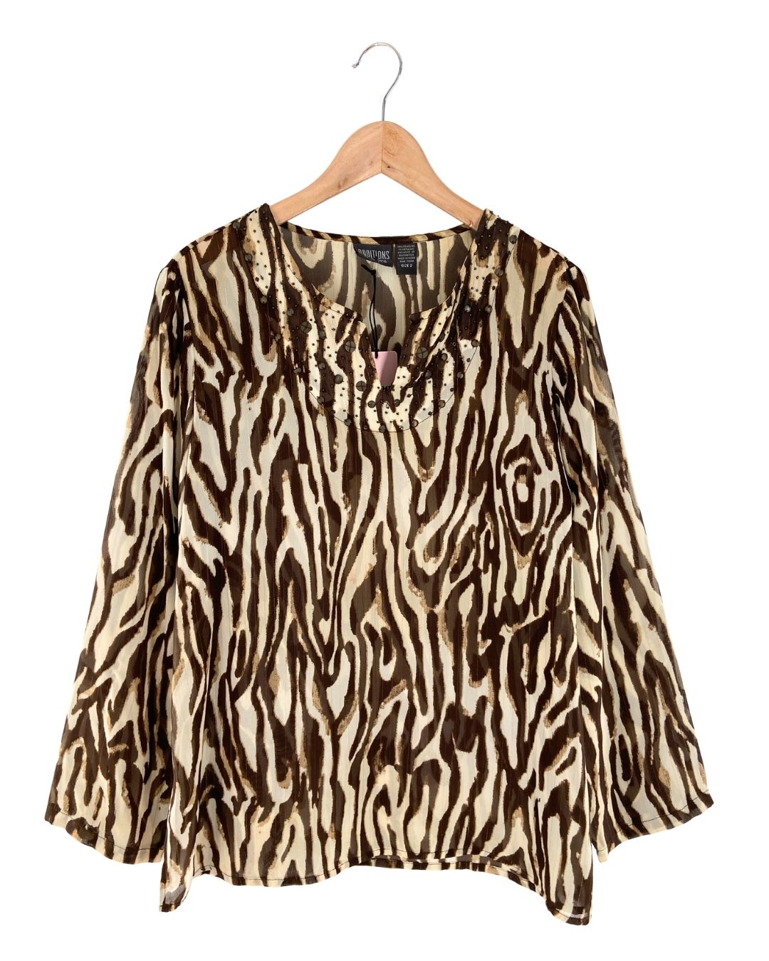 Blusa traslucida print zebra