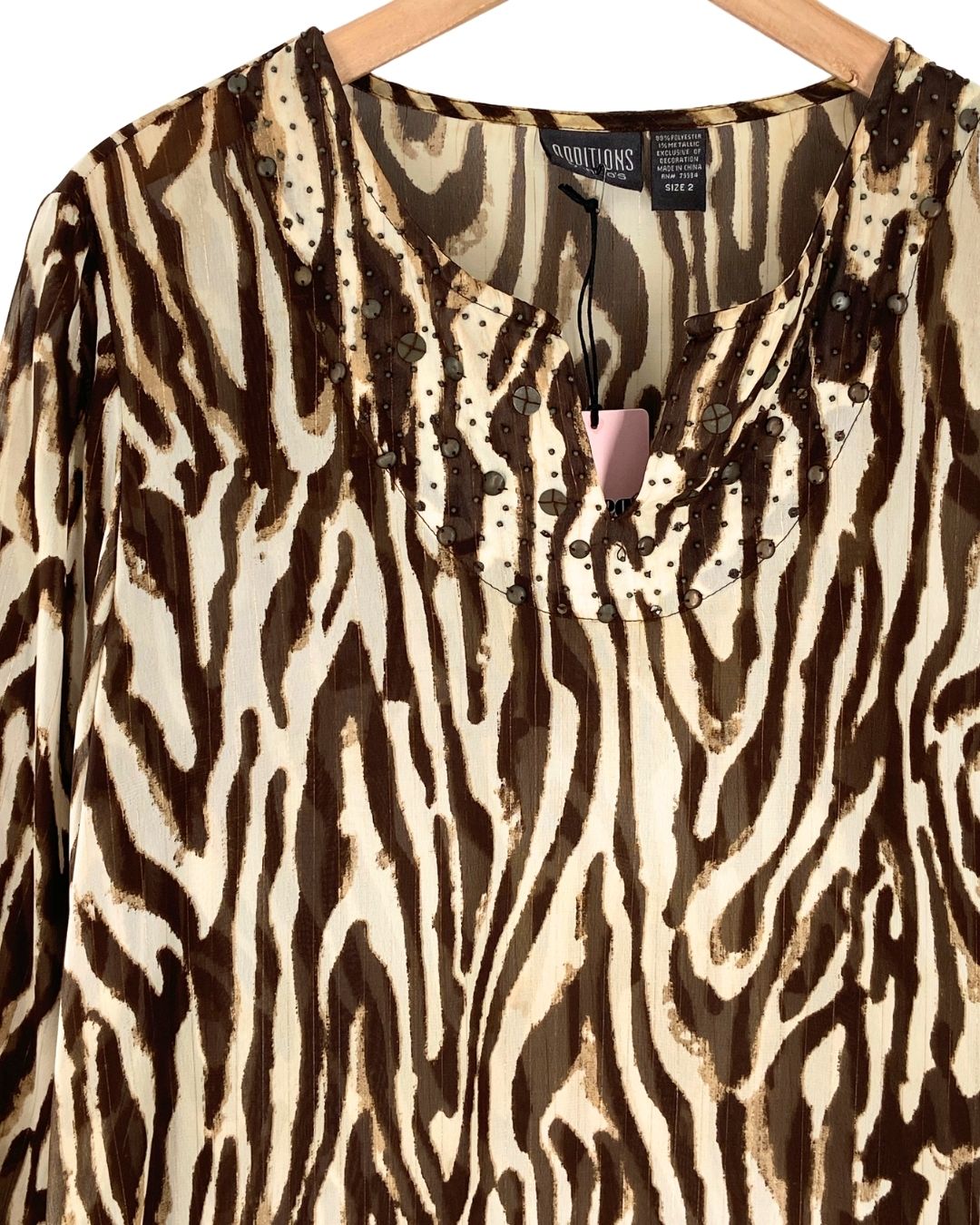 Blusa traslucida print zebra