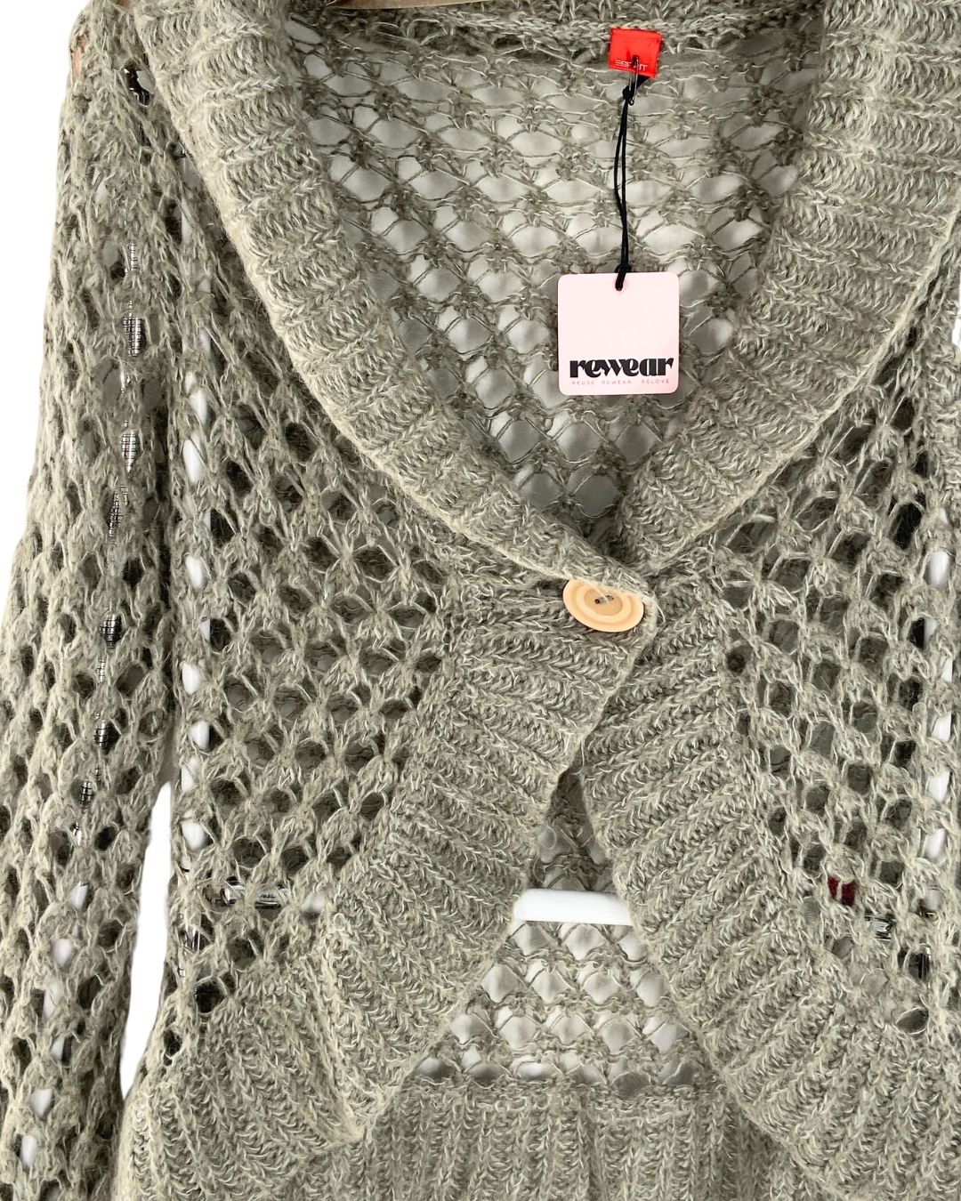 Saco tejido afelpado un boton