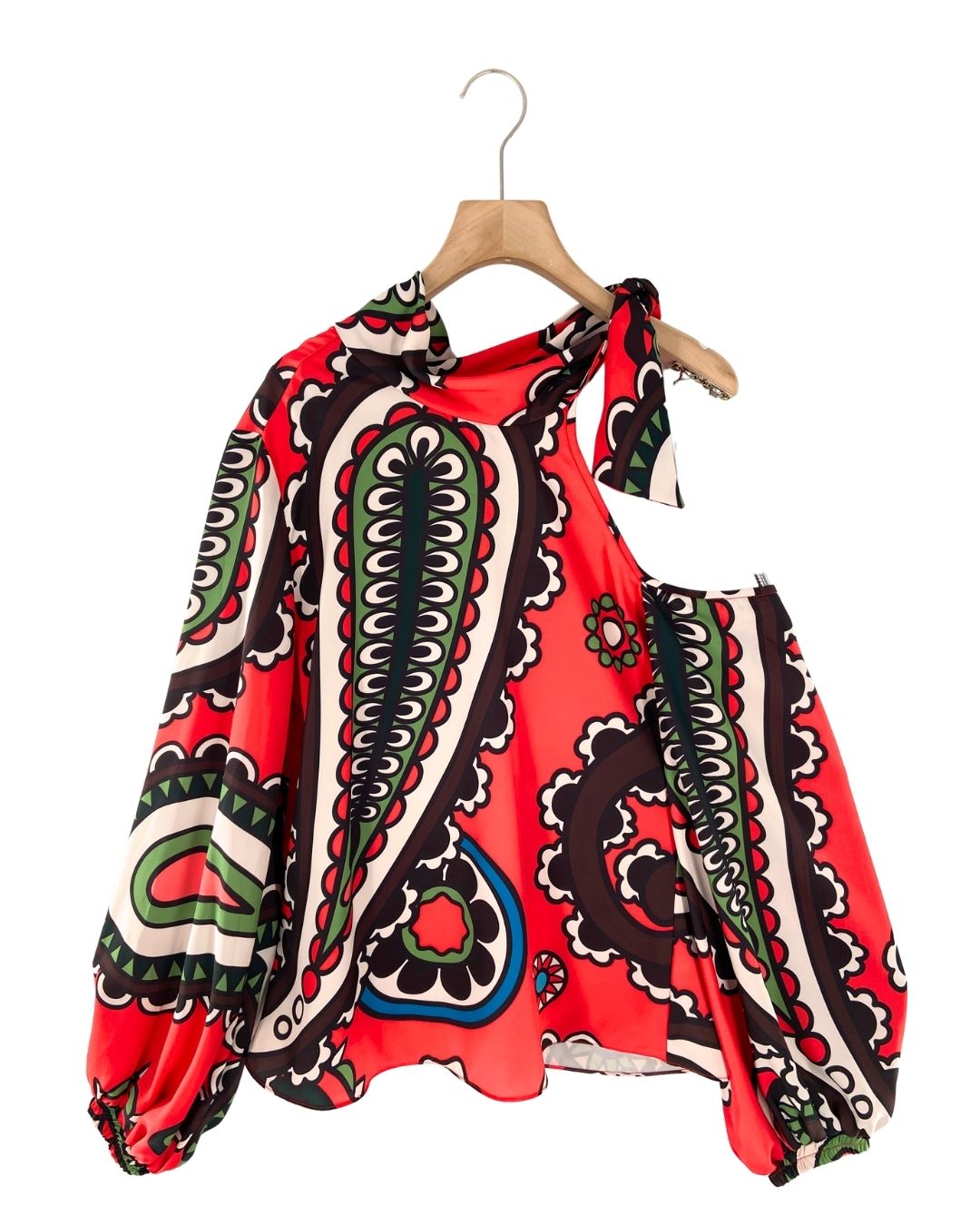 Blusa satinada con print