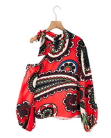 Blusa satinada con print